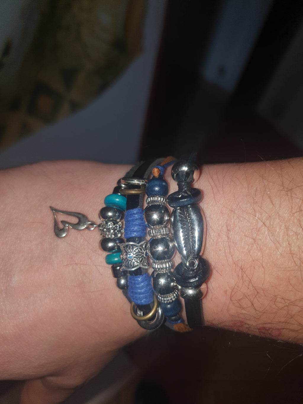 Bracciale Multi-Filo Skull & Turchese Blue