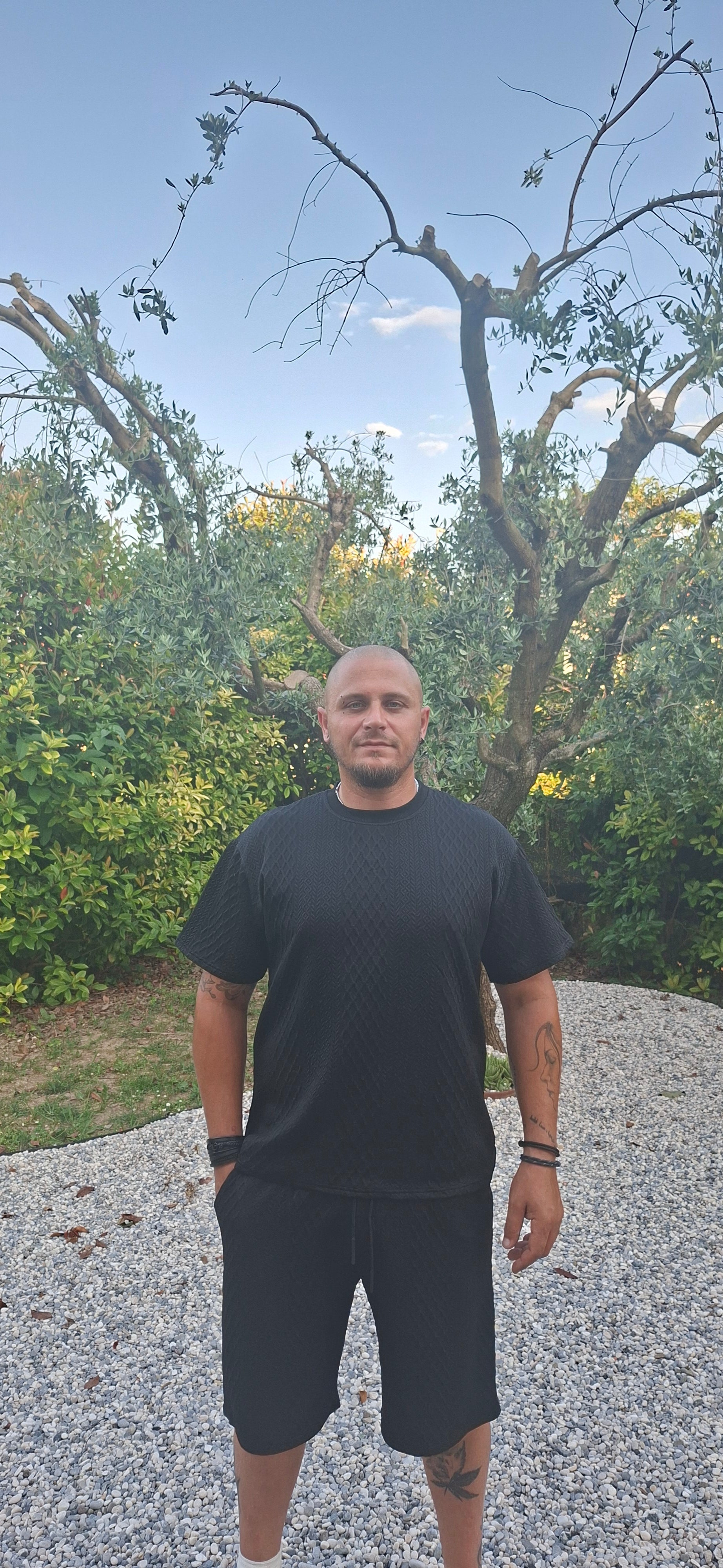 Completo Coordinato T-Shirt Jacquard + Shorts