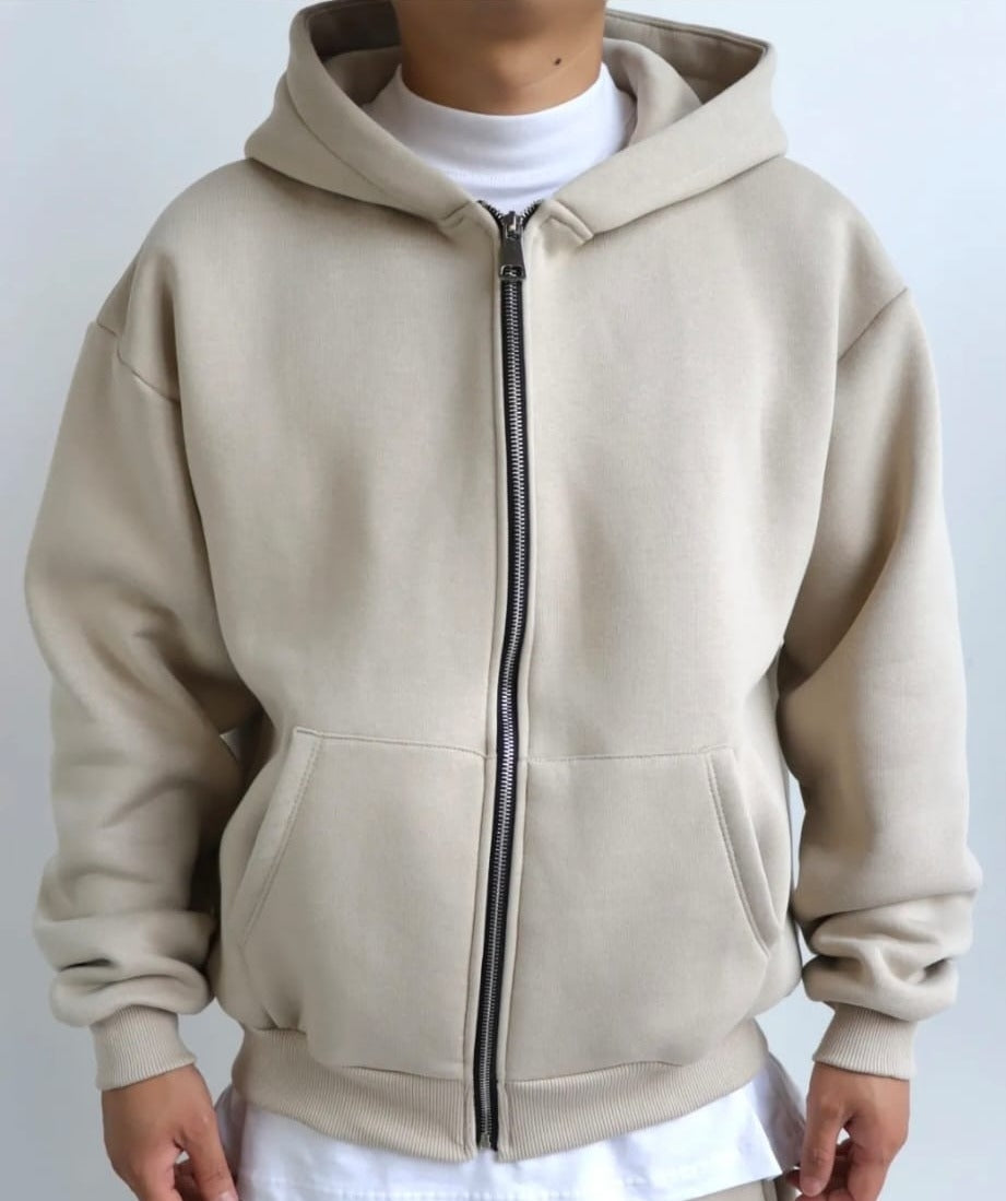 Felpa con Zip Oversize - Cappuccio e Tasche a Marsupio Stile Streetwear
