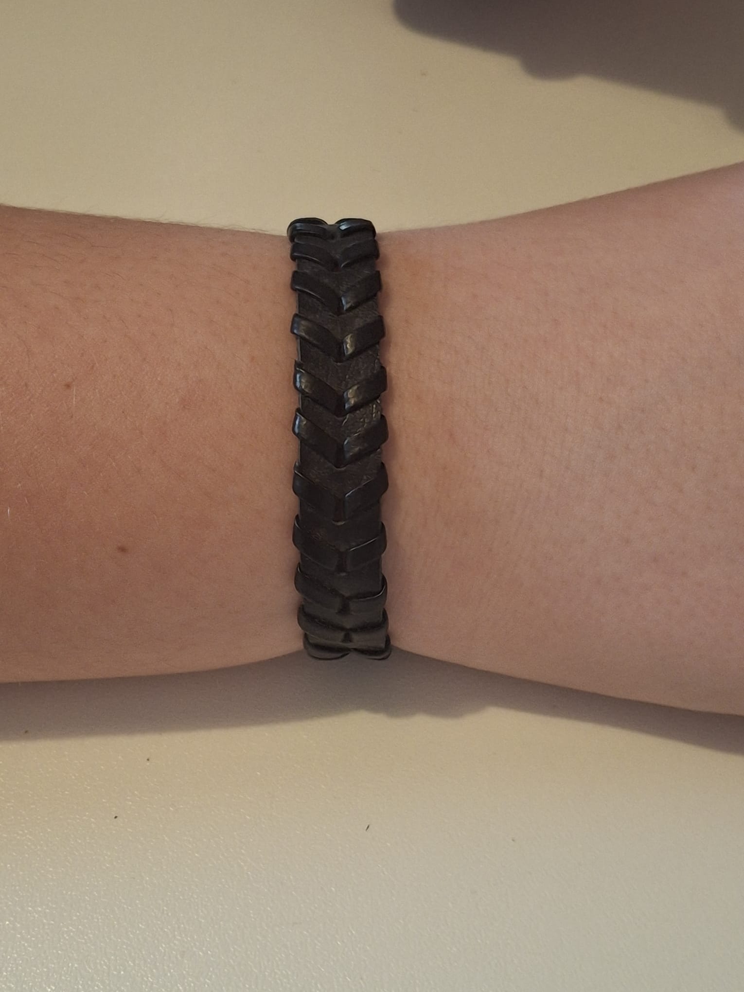 Set da 6 Bracciali Neri in Pelle Intrecciata