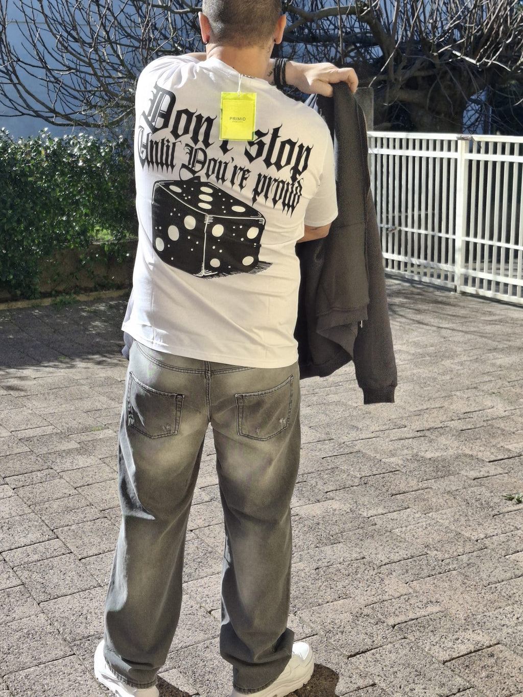 Jeans Baggy Destroyed Grigio Washed Oversize