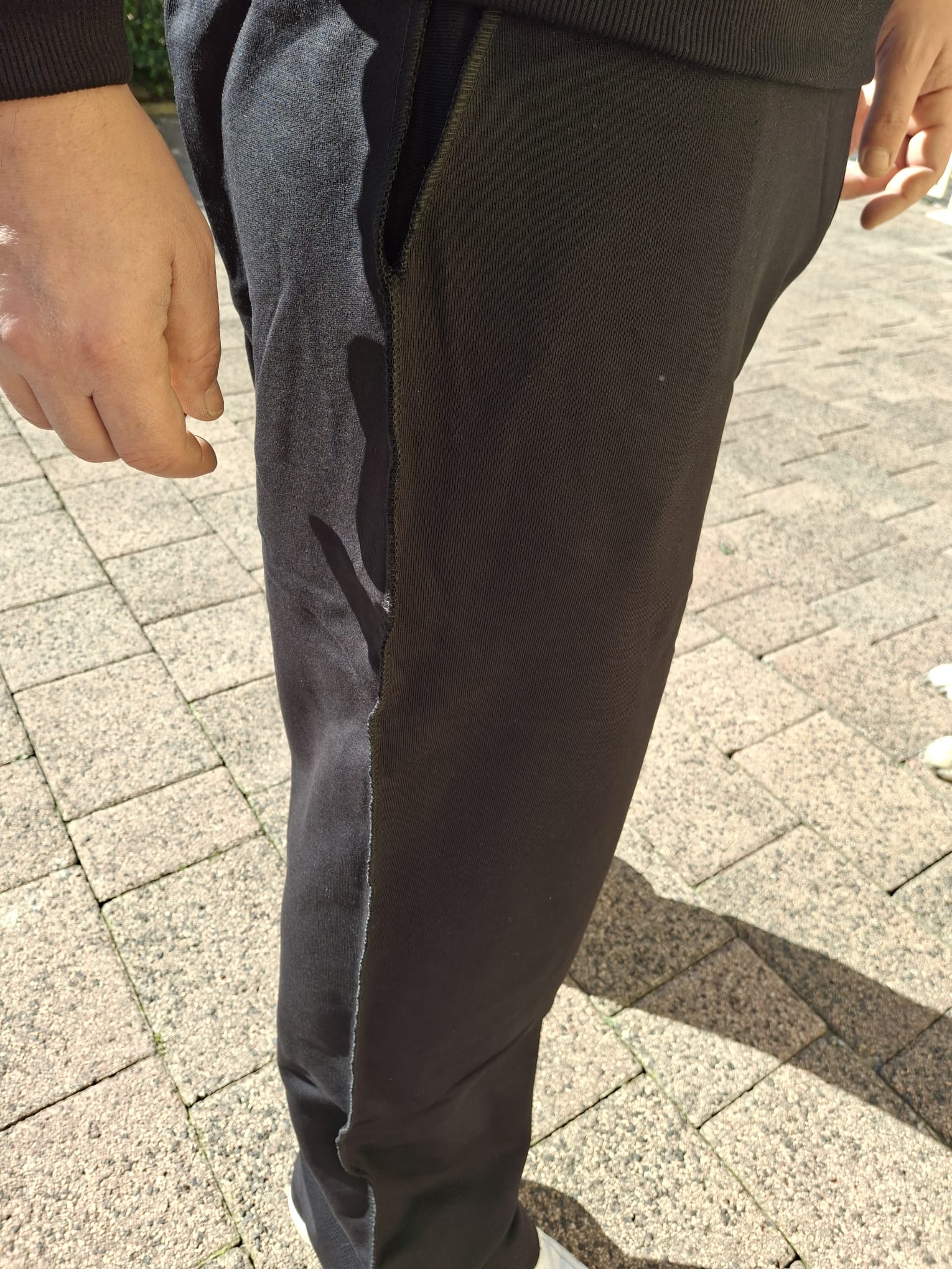 Completo Tuta Oversize con Cuciture Inverse - Beige/Nero