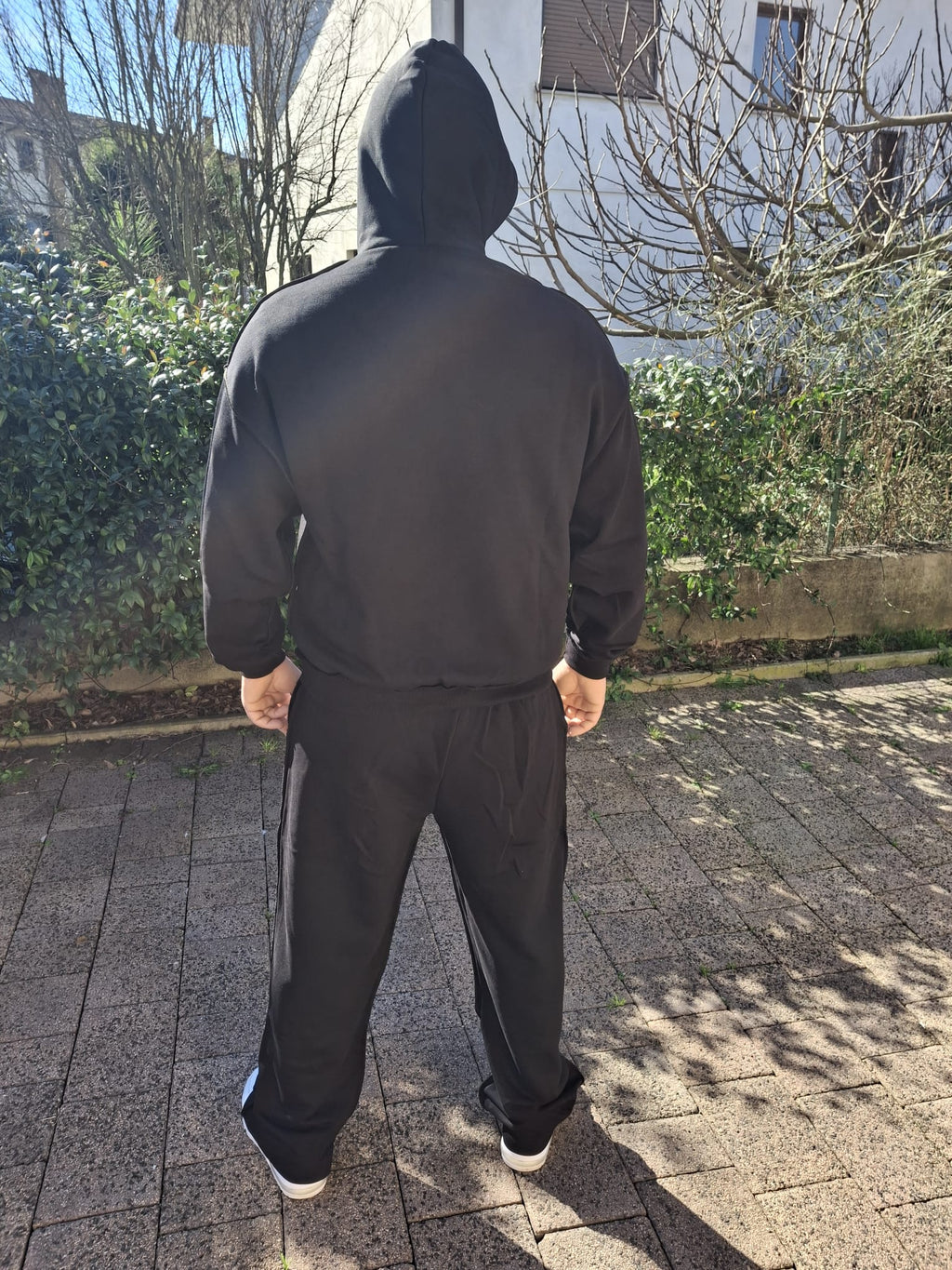 Completo Tuta Oversize con Cuciture Inverse - Beige/Nero