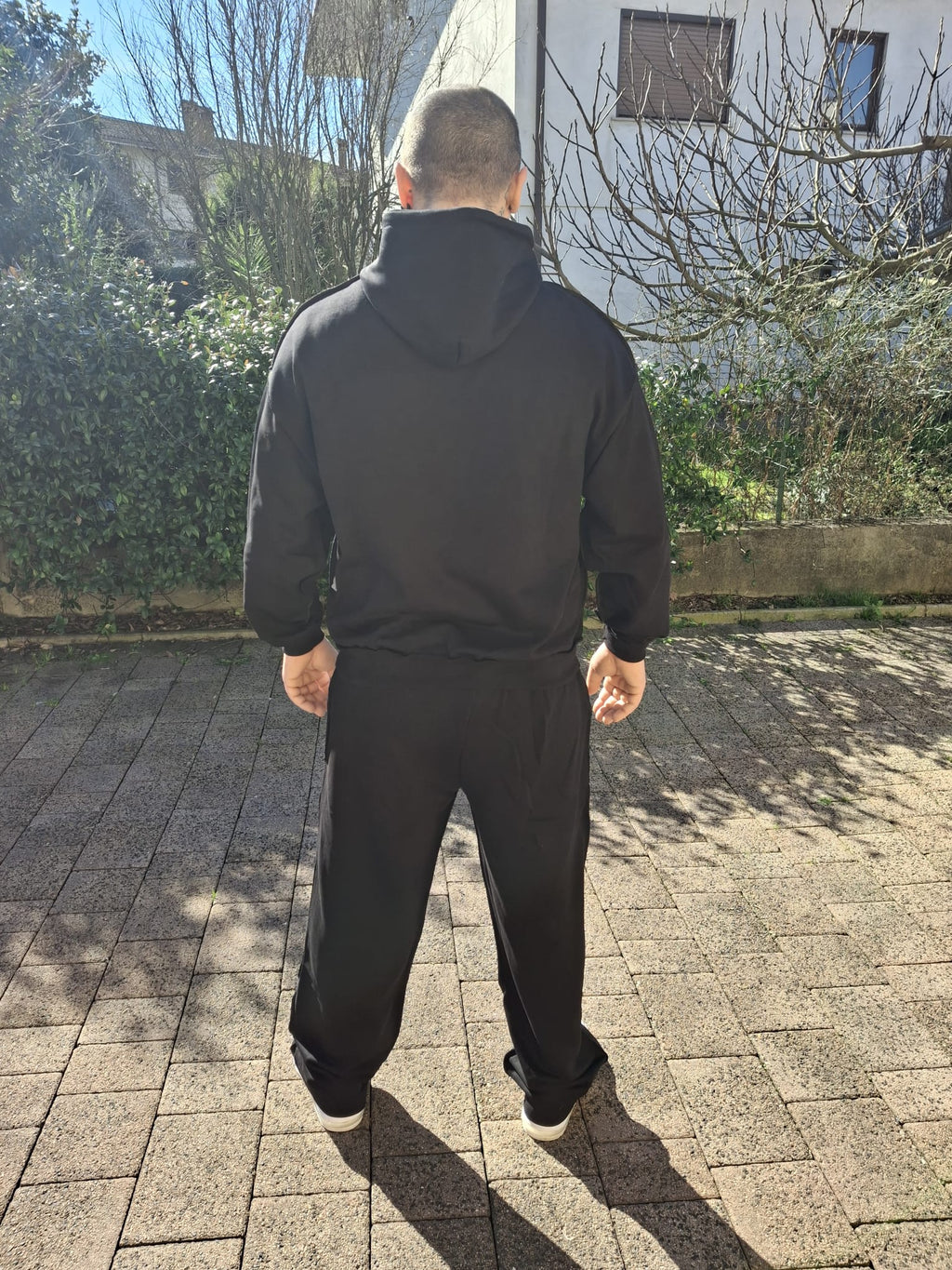 Completo Tuta Oversize con Cuciture Inverse - Beige/Nero