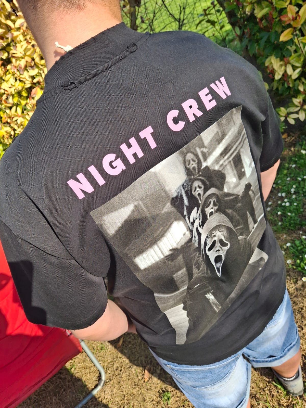 T-Shirt Night Crew Oversize - Bianca & Nera
