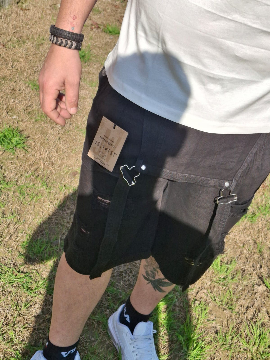 Salopette Jeans Nera - Denim 100%