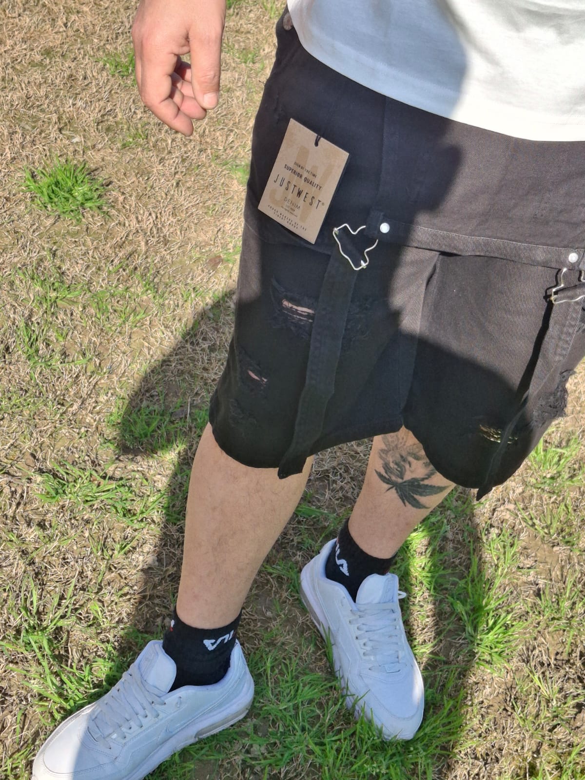 Salopette Jeans Nera - Denim 100%