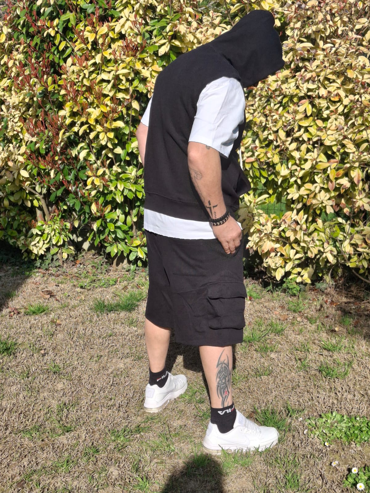 Completo Cargo Hood Sleeveless - Nero