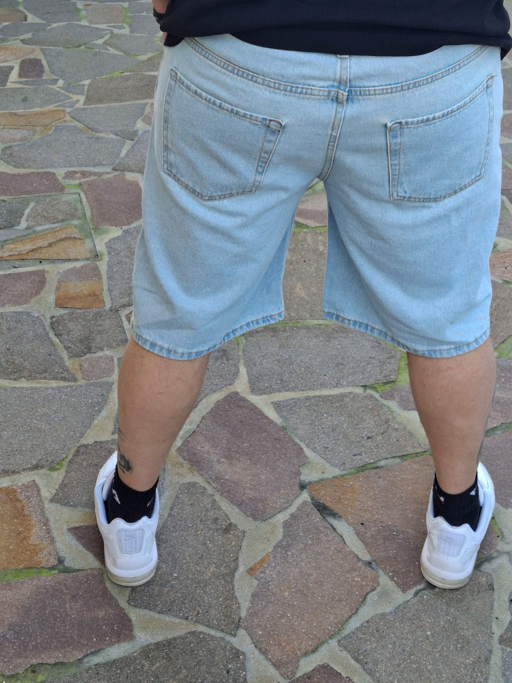 Bundle Look Completo - T-Shirt Gradient Splash + Bermuda Jeans Destroyed Azzurro