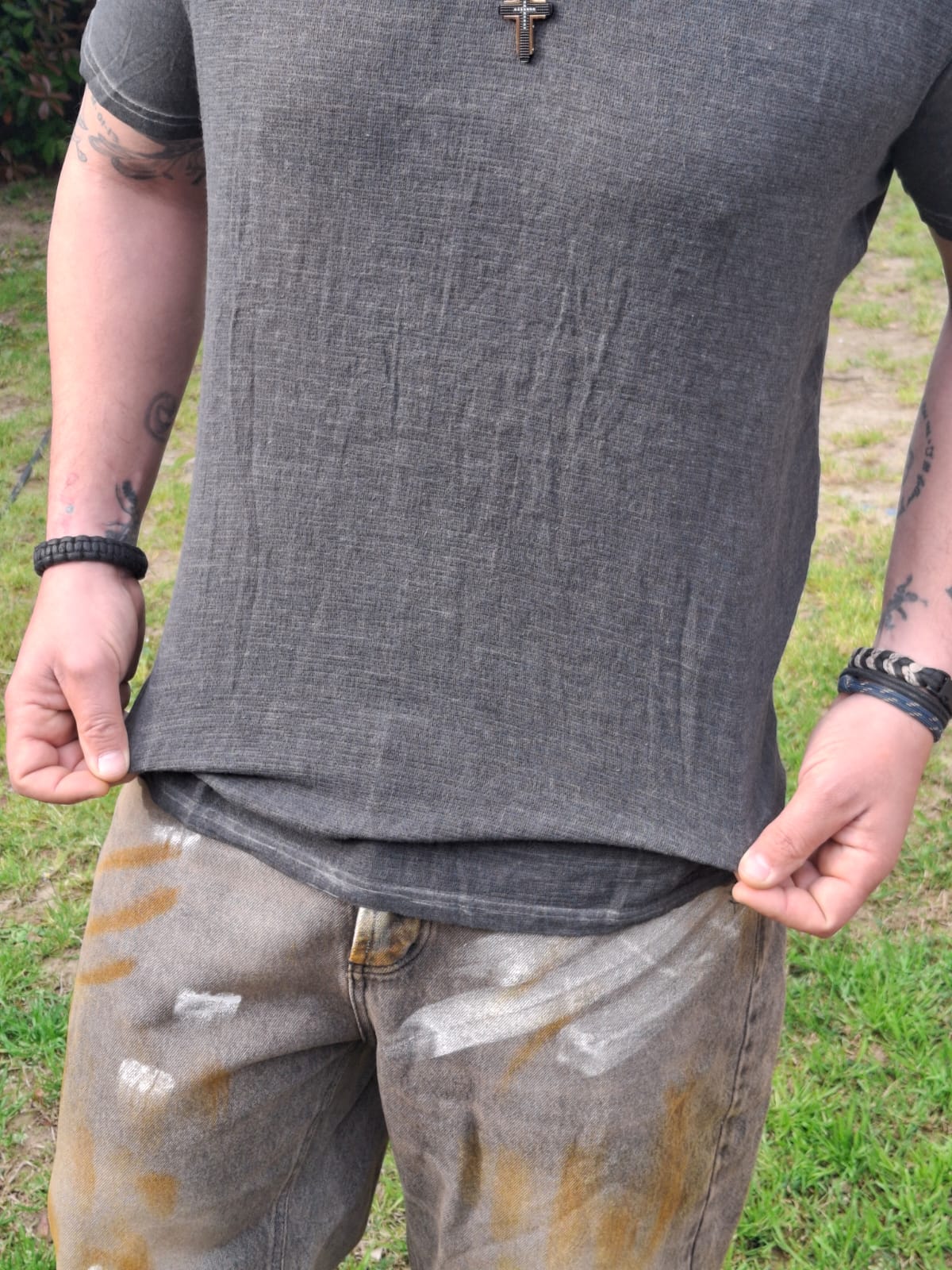 Jeans Baggy Tie-Dye Grigio Beige Oversize