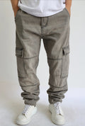 Pantaloni Cargo Grey Washed Streetwear