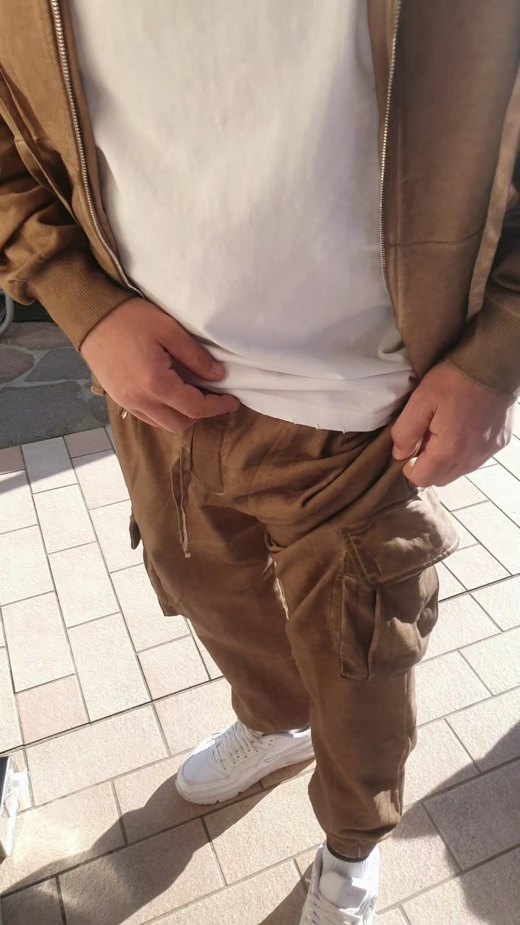 Completo Tuta Streetwear Oversize - Felpa con Zip e Pantaloni Cargo