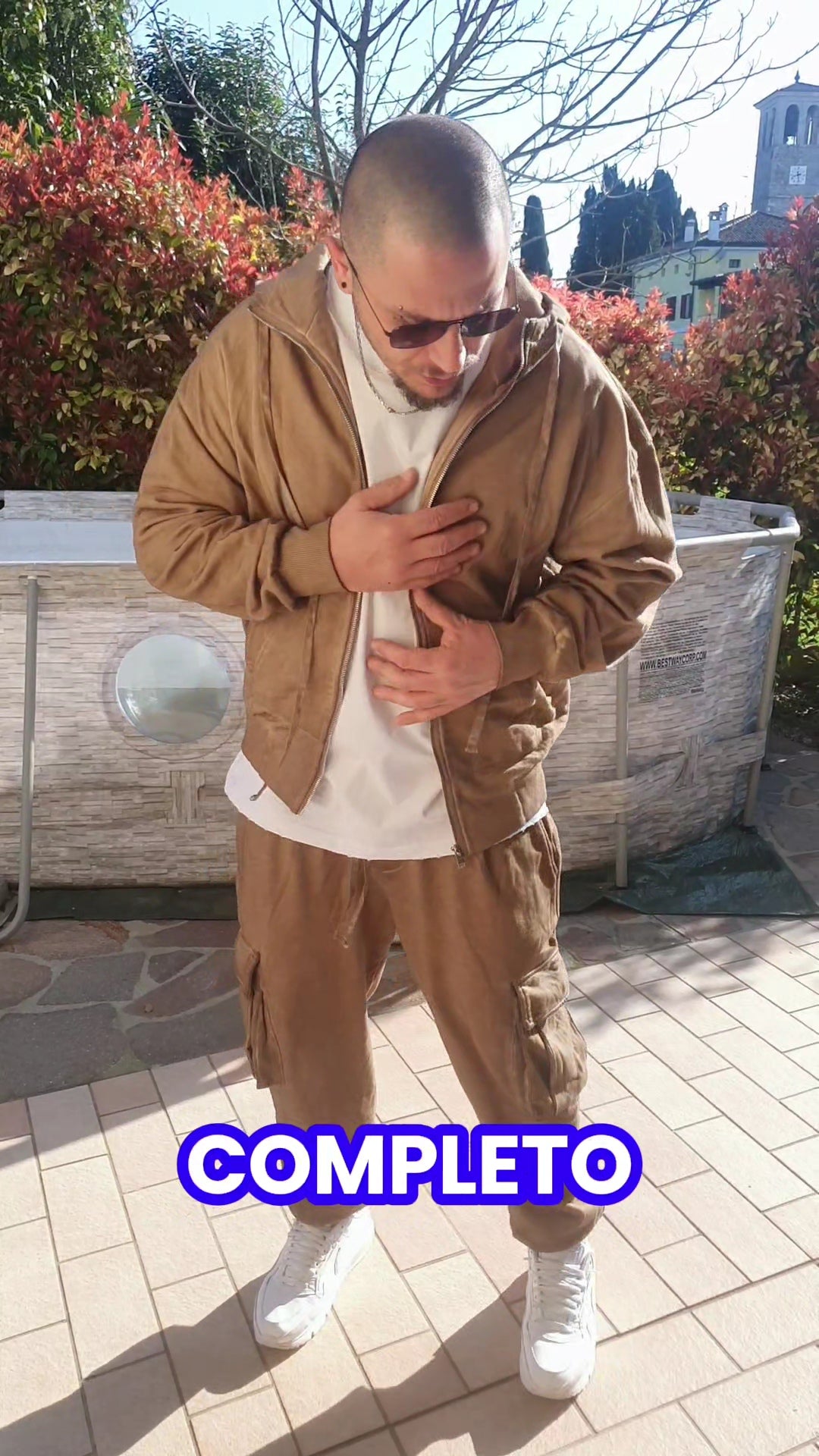 Completo Tuta Streetwear Oversize - Felpa con Zip e Pantaloni Cargo