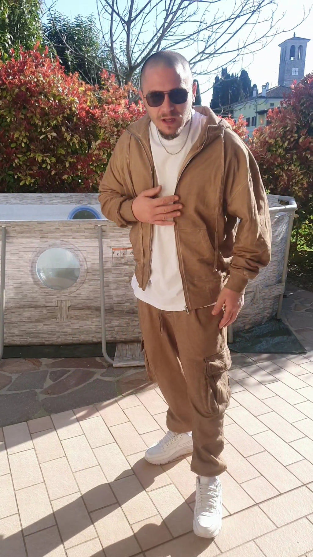 Completo Tuta Streetwear Oversize - Felpa con Zip e Pantaloni Cargo