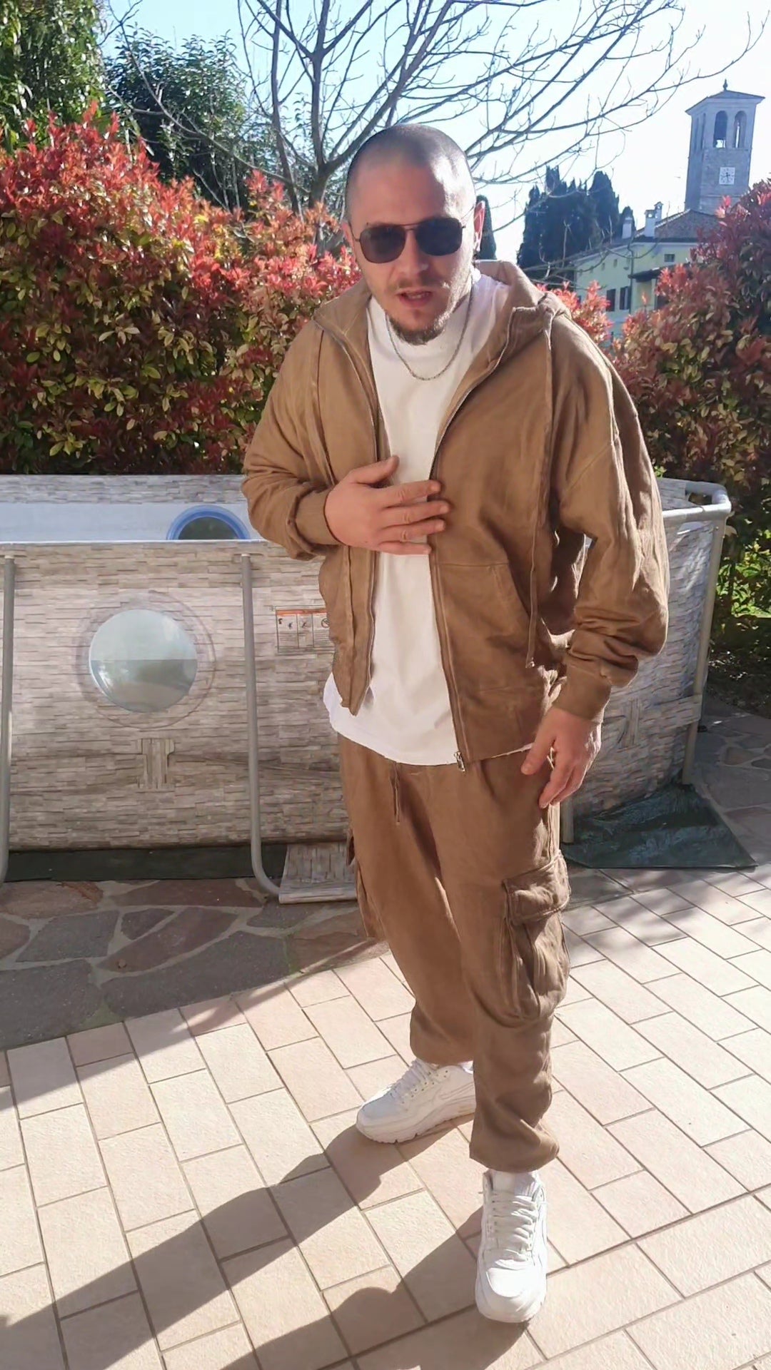 Completo Tuta Streetwear Oversize - Felpa con Zip e Pantaloni Cargo