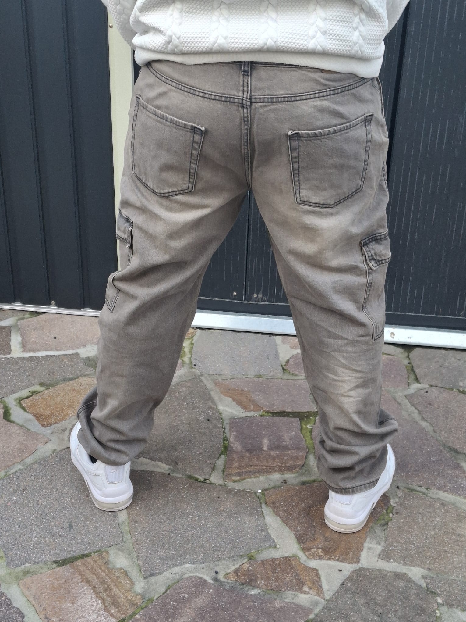 Pantaloni Cargo Grey Washed Streetwear