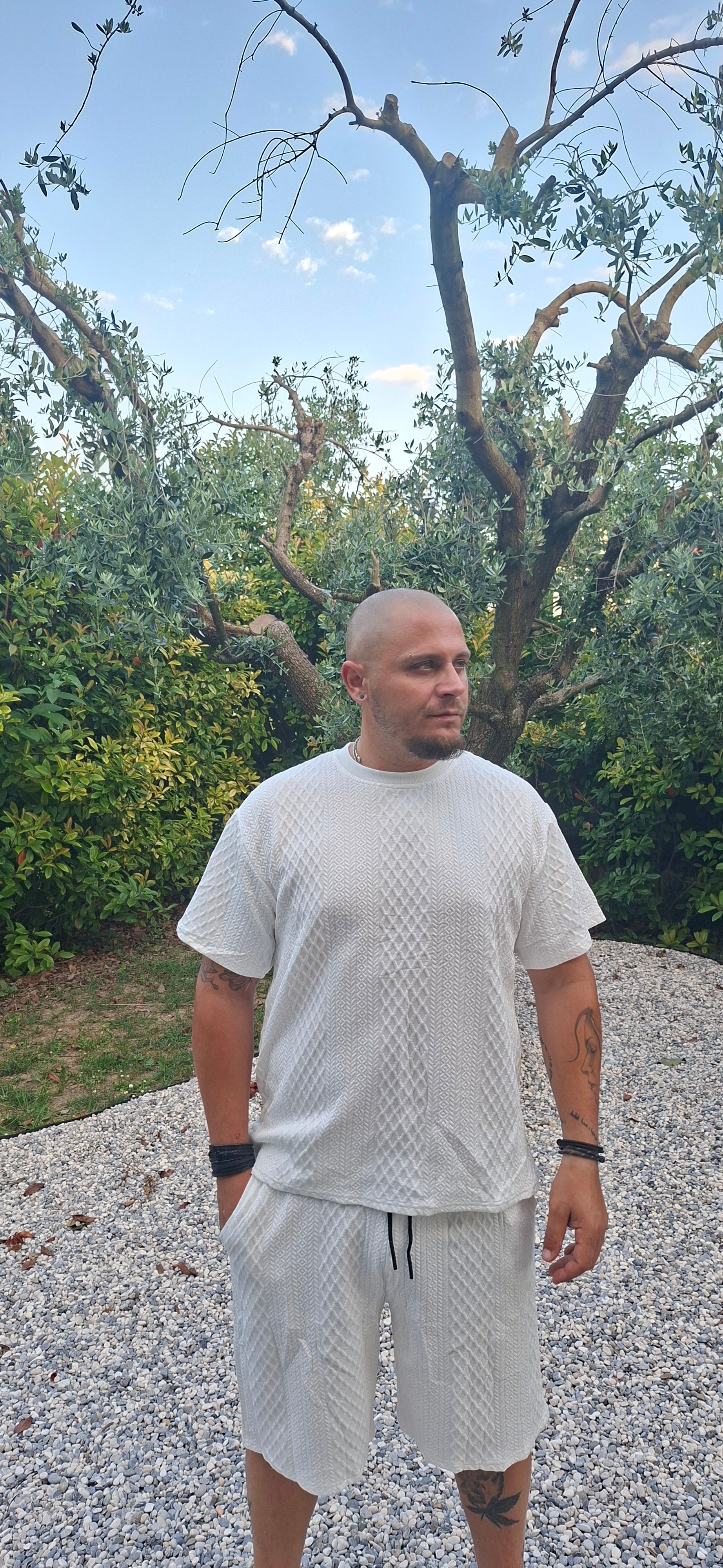 Completo Coordinato T-Shirt Jacquard + Shorts