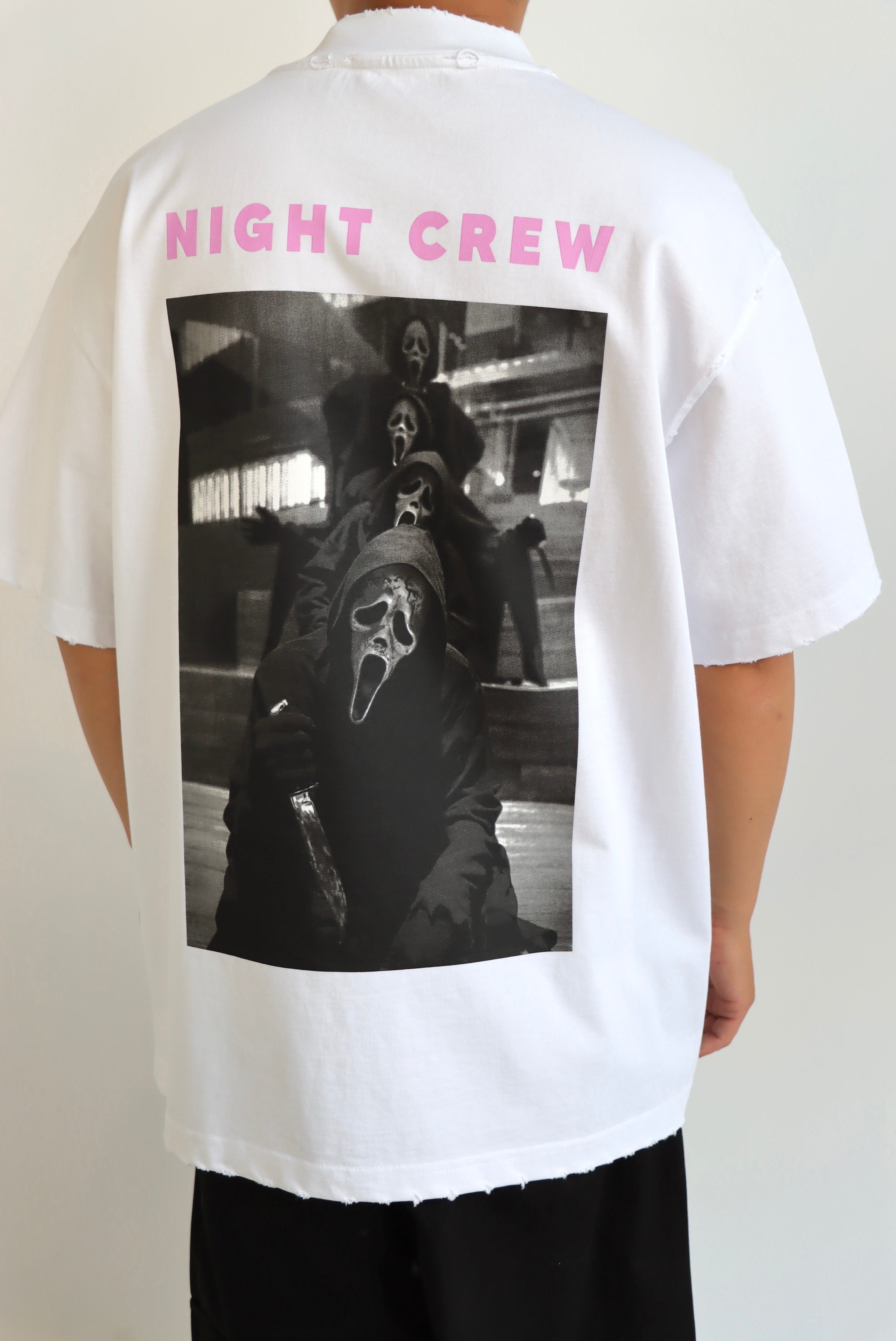 T-Shirt Night Crew Oversize - Bianca & Nera
