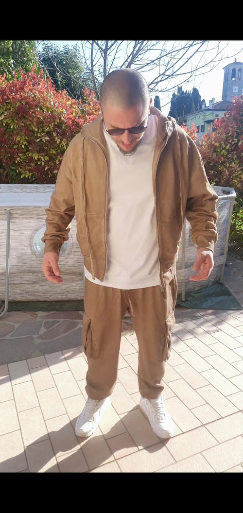 Completo Tuta Streetwear Oversize - Felpa con Zip e Pantaloni Cargo