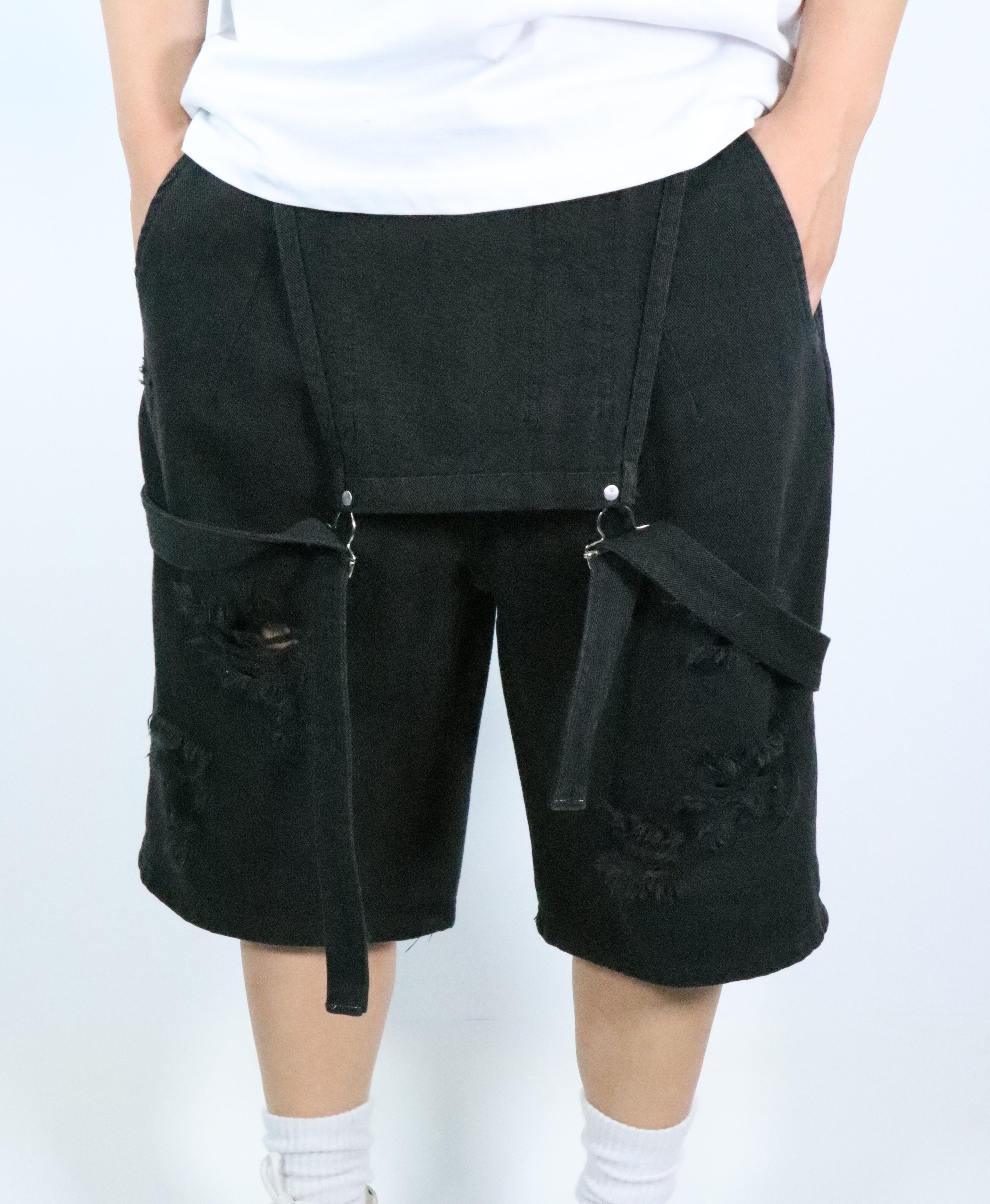 Salopette Jeans Nera - Denim 100%